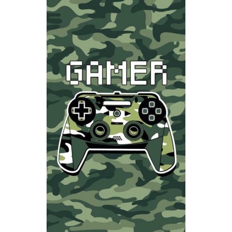 Ręcznik dziecięcy Gamer Game Over moro 1187 zielony DETEXPOL rozmiar 30x50 cm