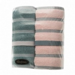 Komplet ręczników 2 cz niebieski różowy 2x50x90 EUROFIRANY