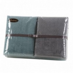Komplet ręczników 4 cz miętowy ciemny stalowy 2x50x90+2x70x140 EUROFIRANY