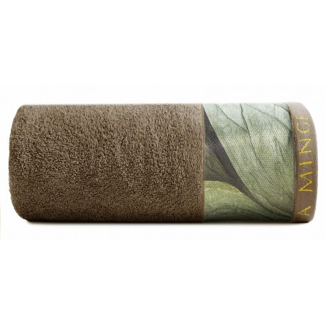 Ręcznik frotte Sylvia brązowy zielony Ewa Minge EUROFIRANY rozmiar 70x140 cm