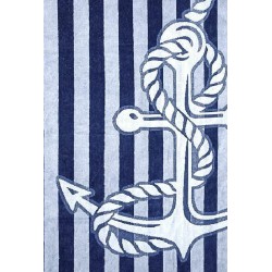 Ręcznik plażowy Marine Gray granatowy niebieski GRENO rozmiar 90x170 cm