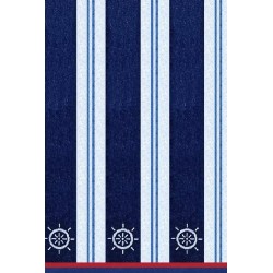 Ręcznik plażowy Polo biały niebieski GRENO rozmiar 90x170 cm