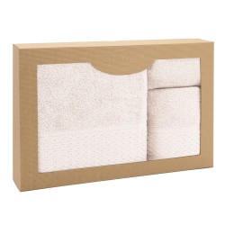 Komplet ręczników 3szt w pudełku Solano kremowy DARYMEX 30x50+50x90+70x140