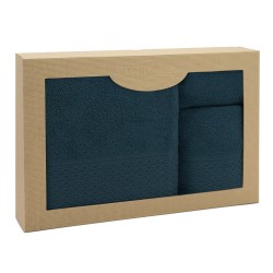 Komplet ręczników 3szt w pudełku Solano granatowy DARYMEX 30x50+50x90+70x140