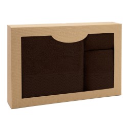 Komplet ręczników 3szt w pudełku Solano brązowy ciemny DARYMEX 30x50+50x90+70x140