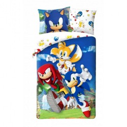 Pościel dziecięca Sonic niebieska kolorowa HALANTEX rozmiar 160x200 cm