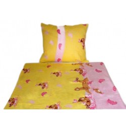 Pościel do łóżeczka Misie Piraci żółta różowa EXTRAPOŚCIEL rozmiar 90x120 cm